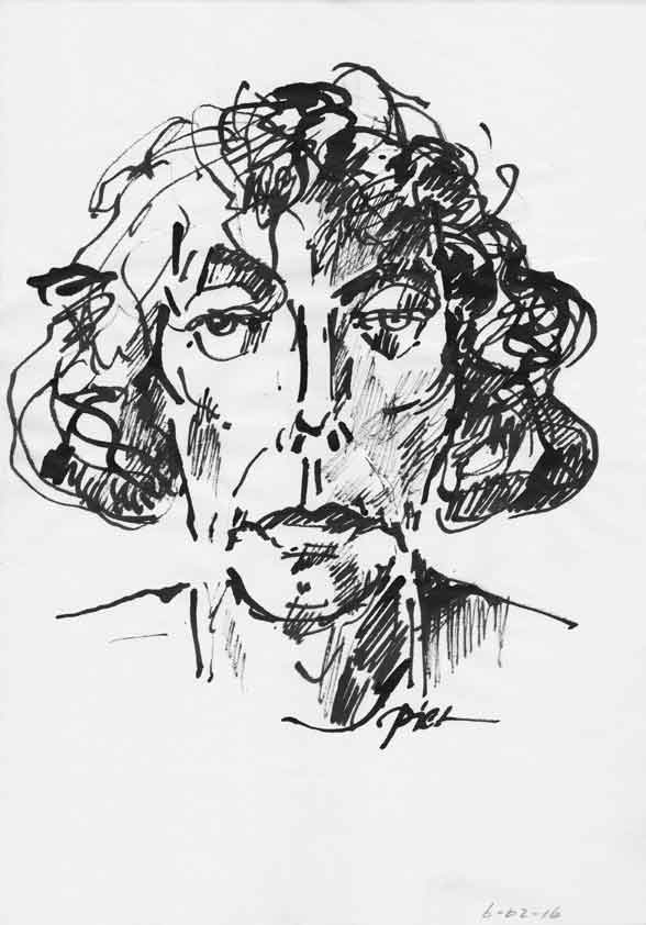 Représentation d'un dessin à l'encre de Chine, titre Martha