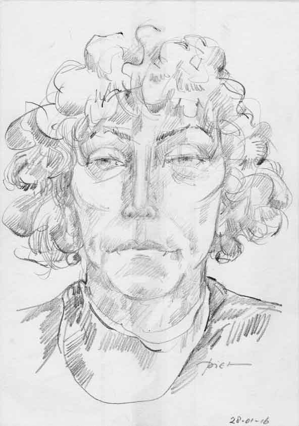 Représentation d'un dessin au crayon, titre Martha