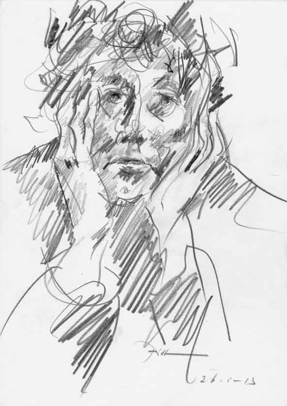 Représentation d'un dessin au crayon, titre Martha