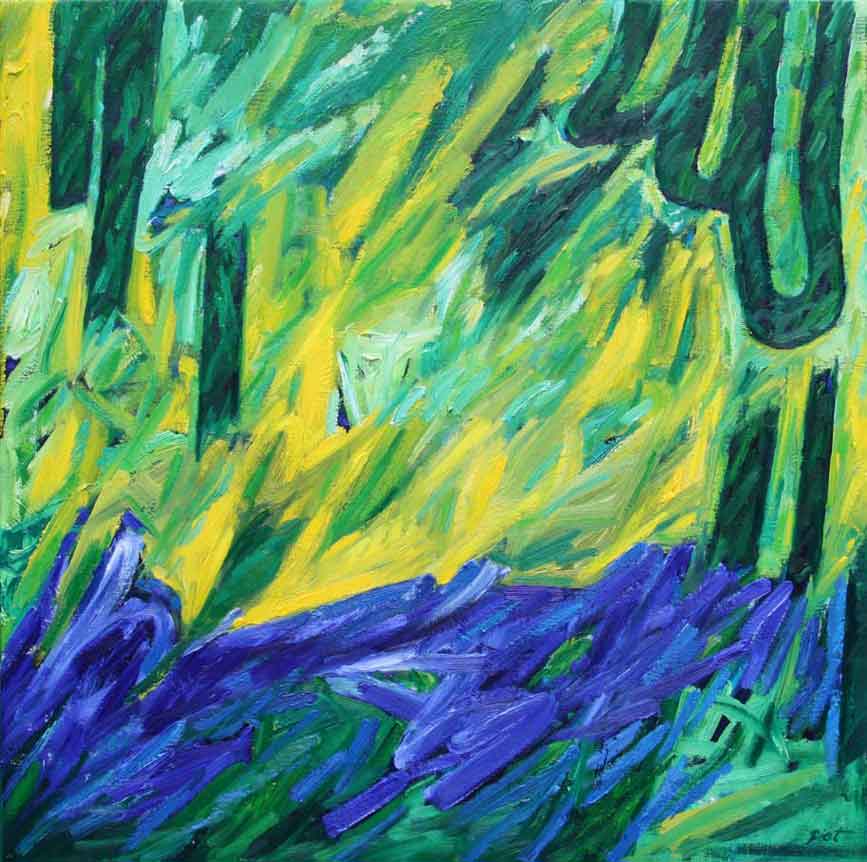 Représentation d'un tableau en huile; thème Structures de Chaos, titre Structures de Chaos no. 3