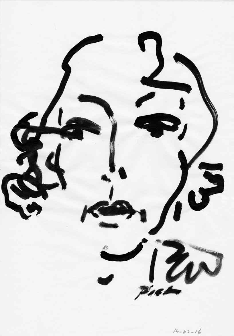 Représentation d'un dessin à l'encre de Chine, titre Martha