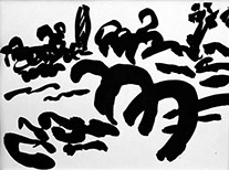 Afbeelding van een landschap met Chinese inkt getekend, Landschap - 6