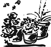 Afbeelding van tafereel in de tuin, met Chinese inkt getekend, In de tuin - 5