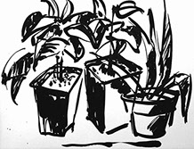 Afbeelding van tafereel in de tuin, met Chinese inkt getekend, In de tuin - 8