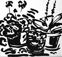 Afbeelding van tafereel in de tuin, met Chinese inkt getekend, In de tuin - 4