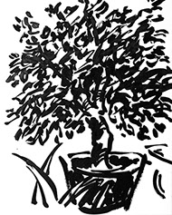 Afbeelding van een citroenboom, met Chinese inkt getekend, De citroenboom - 15