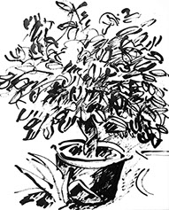 Afbeelding van een citroenboom, met Chinese inkt getekend, De citroenboom - 18