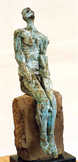 Afbeelding van bronzen beeld, De blinde koning, of De ondraaglijke last van het bestaan. 