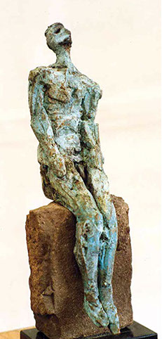 Afbeelding van bronzen beeld, De blinde koning, of De ondraaglijke last van het bestaan. 