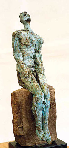 Afbeelding van bronzen beeld, De blinde koning, of De ondraaglijke last van het bestaan. 