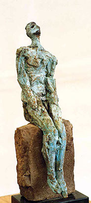 Afbeelding van bronzen beeld, De blinde koning, of De ondraaglijke last van het bestaan. 