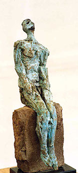 Afbeelding van bronzen beeld, De blinde koning, of De ondraaglijke last van het bestaan. 