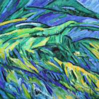 afbeelding van olieverf op linnen, Landschap