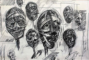 potloodtekening, Koppen