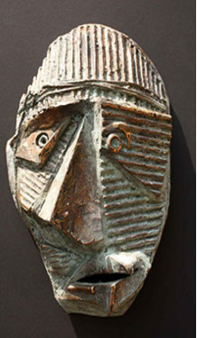 afbeelding van een bronzen beeld; titel: Masker