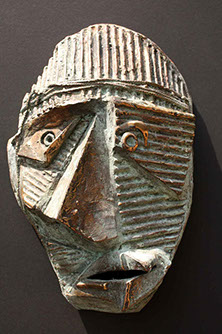 afbeelding van een bronzen beeld; titel: Masker