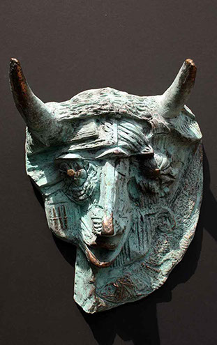 Afbeelding van bronzen beeld, Masker