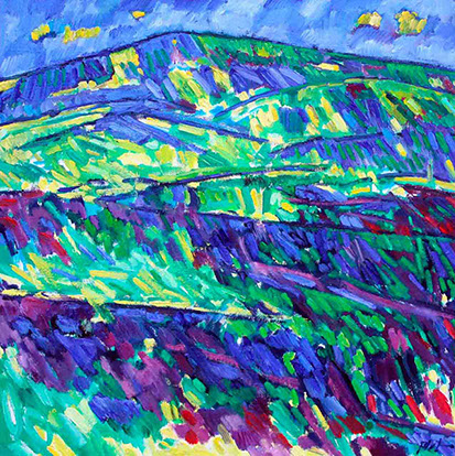 afbeelding van olieverf op linnen, Landschap