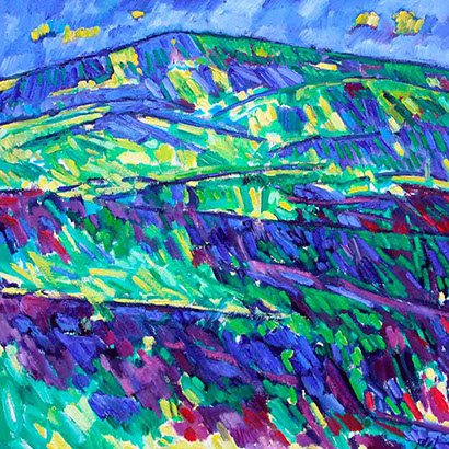 afbeelding van olieverf op linnen, Landschap