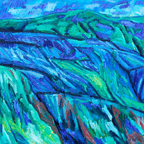 afbeelding van olieverf op linnen, Landschap