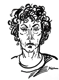 Portret in Chinese inkt op papier, Martha: geschreven portret