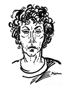 Portret in Chinese inkt op papier, Martha: geschreven portret