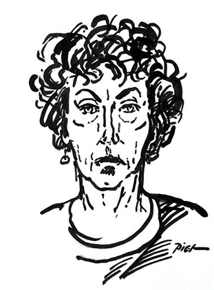 Portret in Chinese inkt op papier, Martha: geschreven portret