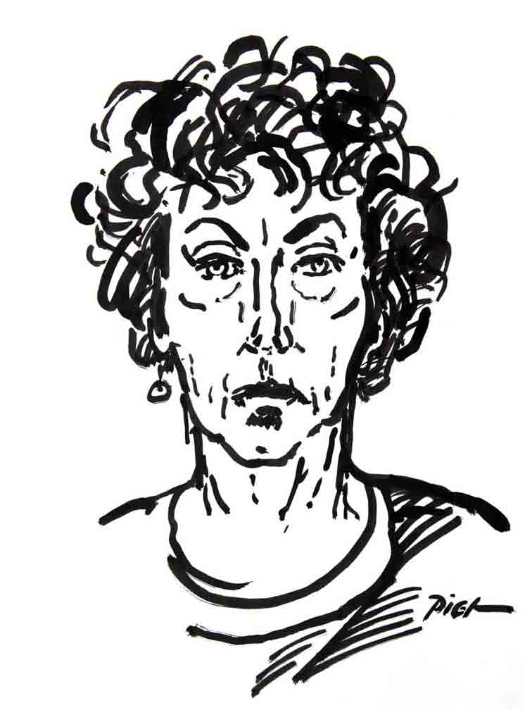 Portret in Chinese inkt op papier, Martha: geschreven portret