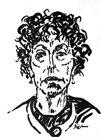 Portret in Chinese inkt op papier, Martha: geschreven portret