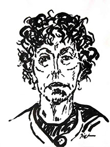 Portret in Chinese inkt op papier, Martha: geschreven portret