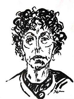 Portret in Chinese inkt op papier, Martha: geschreven portret