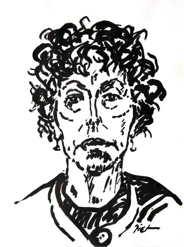 Portret in Chinese inkt op papier, Martha: geschreven portret