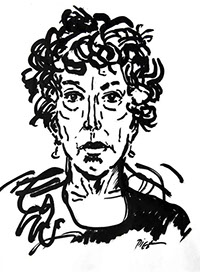 Portret in Chinese inkt op papier, Martha: geschreven portret