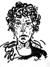 Portret in Chinese inkt op papier, Martha: geschreven portret