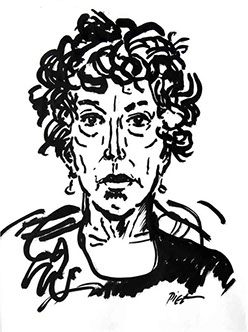 Portret in Chinese inkt op papier, Martha: geschreven portret