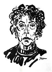 Portret in Chinese inkt op papier, Martha: geschreven portret