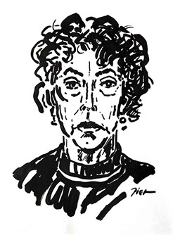 Portret in Chinese inkt op papier, Martha: geschreven portret