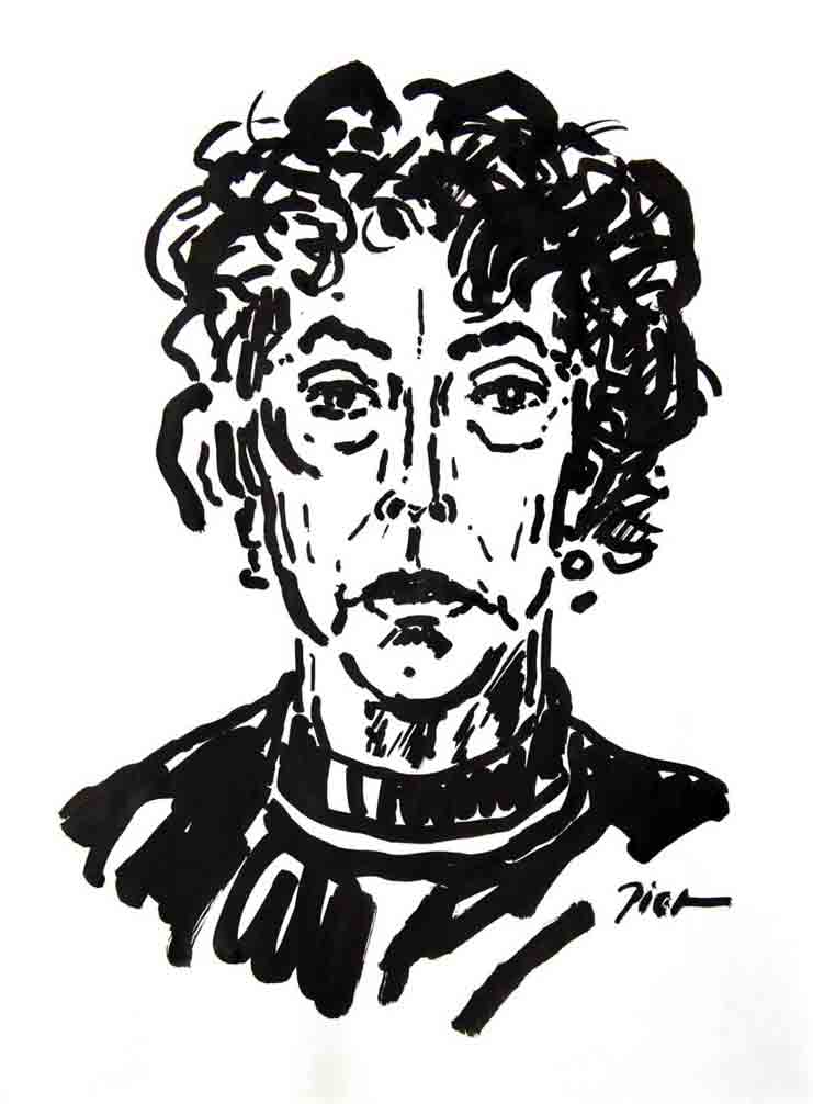 Portret in Chinese inkt op papier, Martha: geschreven portret