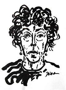 Portret in Chinese inkt op papier, Martha: geschreven portret