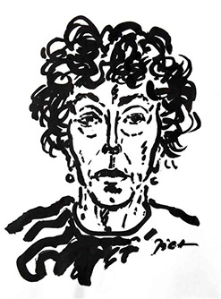 Portret in Chinese inkt op papier, Martha: geschreven portret