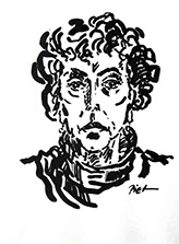 Portret in Chinese inkt op papier, Martha: geschreven portret