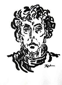 Portret in Chinese inkt op papier, Martha: geschreven portret