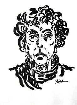 Portret in Chinese inkt op papier, Martha: geschreven portret