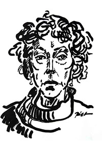 Portret in Chinese inkt op papier, Martha: geschreven portret