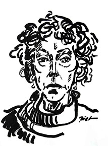 Portret in Chinese inkt op papier, Martha: geschreven portret