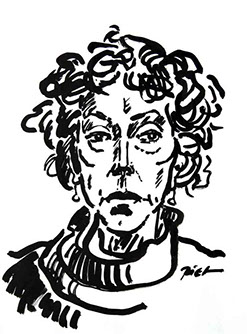 Portret in Chinese inkt op papier, Martha: geschreven portret