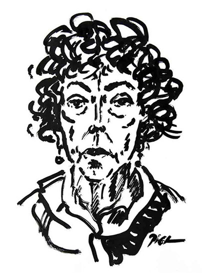 Portret in Chinese inkt op papier, Martha: geschreven portret