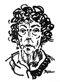 Portret in Chinese inkt op papier, Martha: geschreven portret