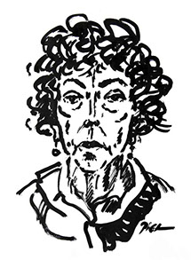 Portret in Chinese inkt op papier, Martha: geschreven portret