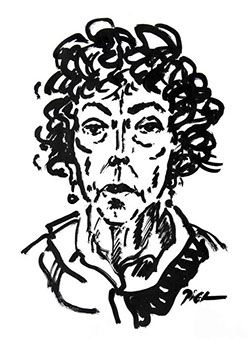 Portret in Chinese inkt op papier, Martha: geschreven portret